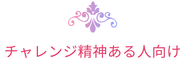 チャレンジ精神ある人向け