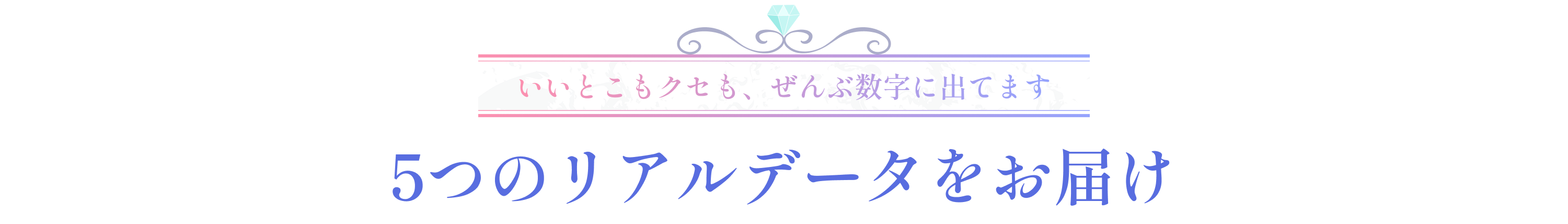 5つのリアルデータをお届け